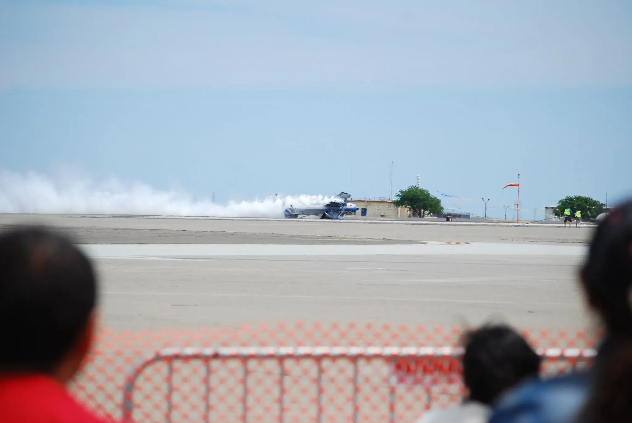 Low over the runway
