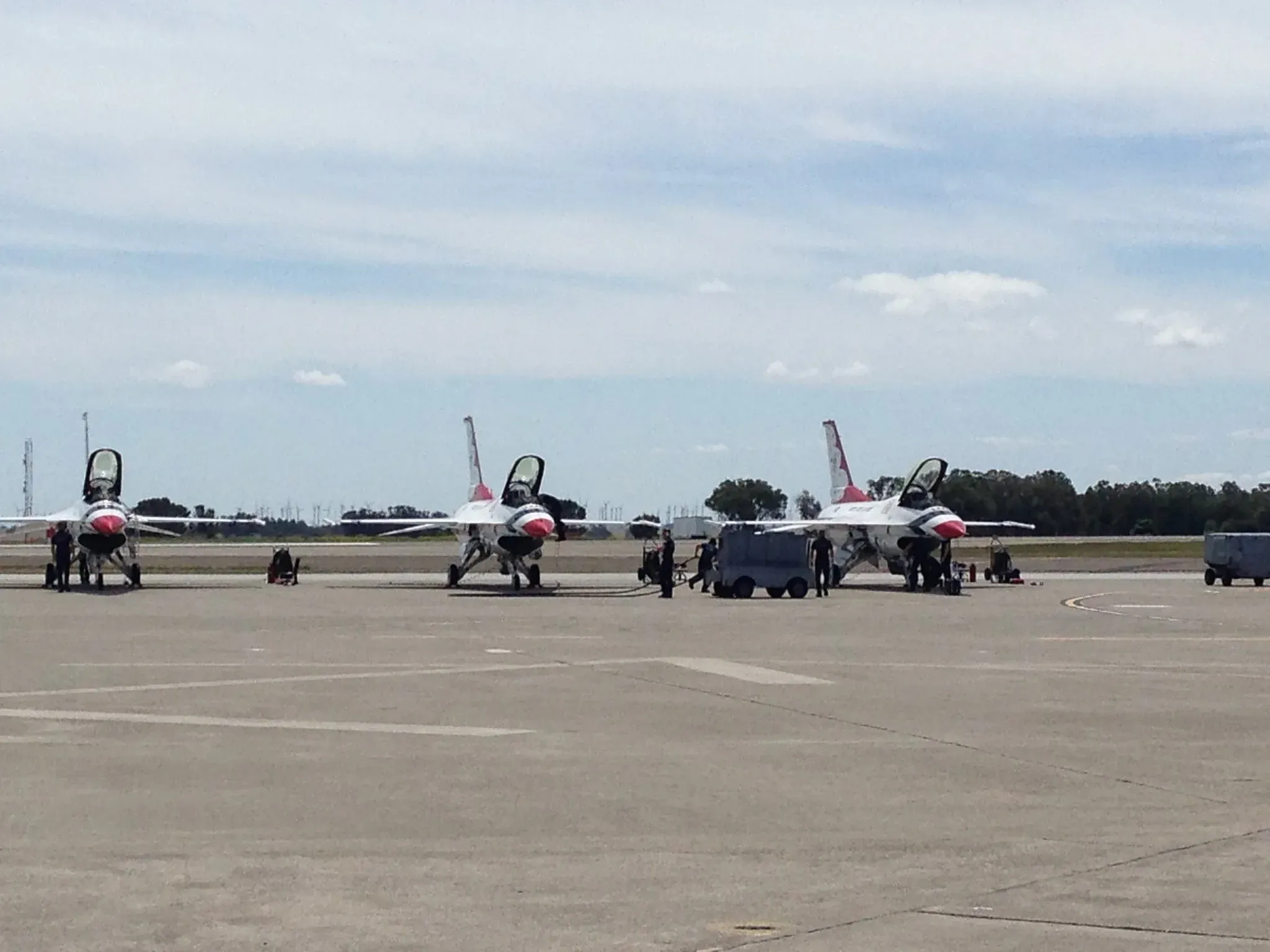 The Thunderbirds on the tarmac — they never flew that day
